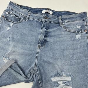 Judy Blue High Rise Distressed Jean Shorts Stretch Women’s 3XL Light Wash‎